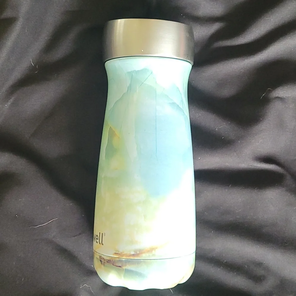 S'well green and yellow marbled hot and cold stainless steel water bottl… - Picture 5 of 15